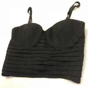 Black zipper back crop top